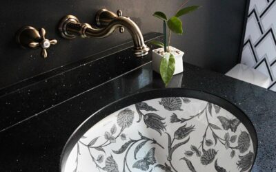 black and white Victorian Bathroom sink