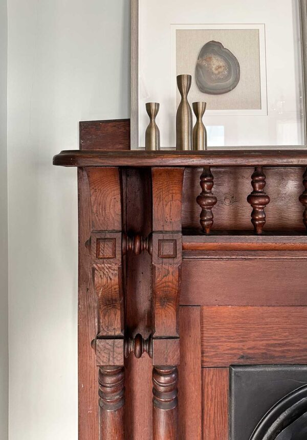 Original Eastlake Fireplace in Victorian Home